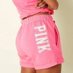 Pink Boyfriend Fleece Shorts